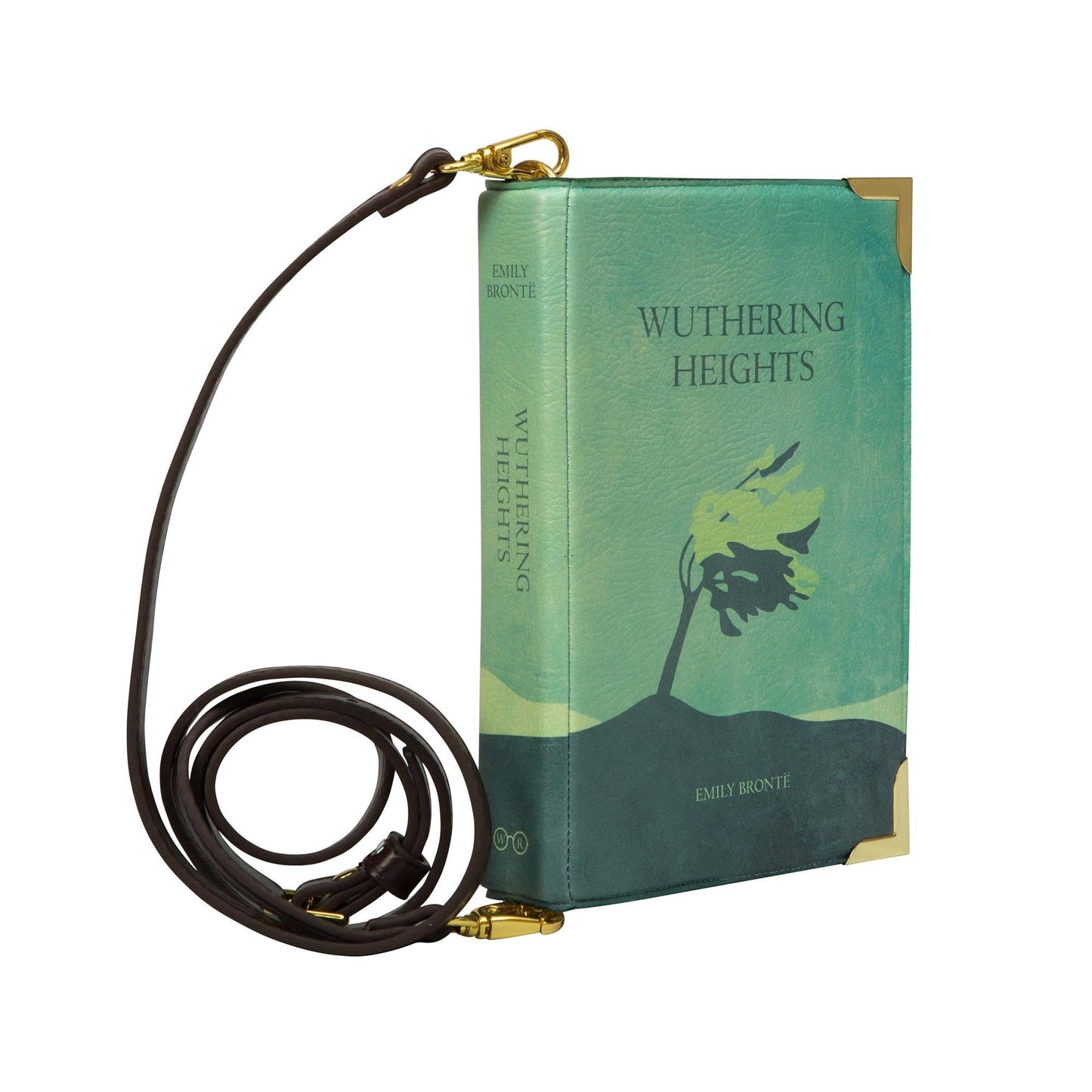 Wuthering Heights Green Book Crossbody Handbag Clutch: Large