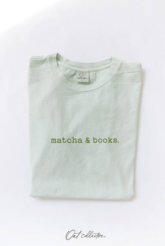 MATCHA AND BOOKS Mineral Washed Graphic Top