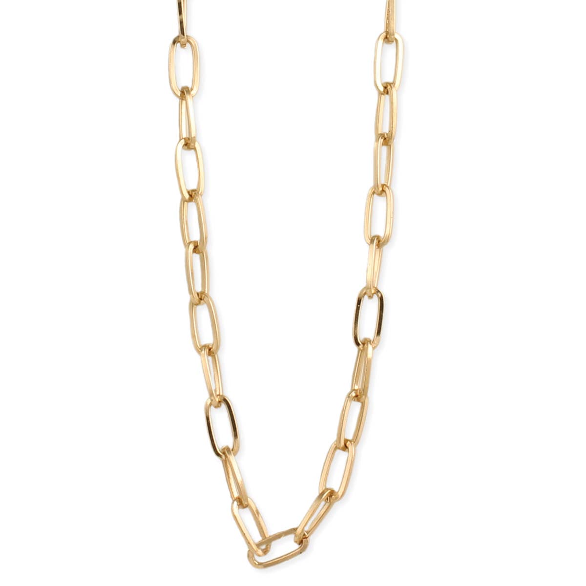 Simple Gold Paperclip Link Chain Necklace