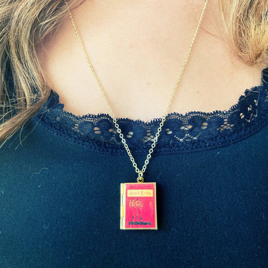 Book Locket Jane Eyre: Brass