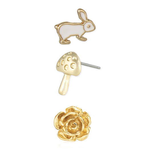 Find Wonderland Alice Inspired Post Earrings Set