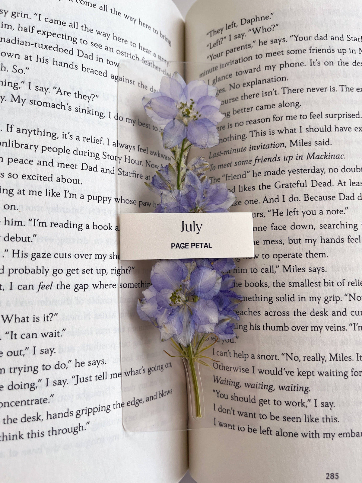 July Larkspur Bookmark | Birth Month Flower Gift