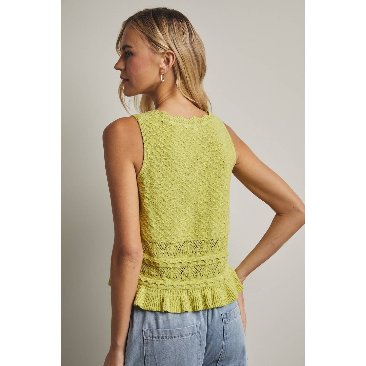 TEXTURED SWEATER TANK TOP