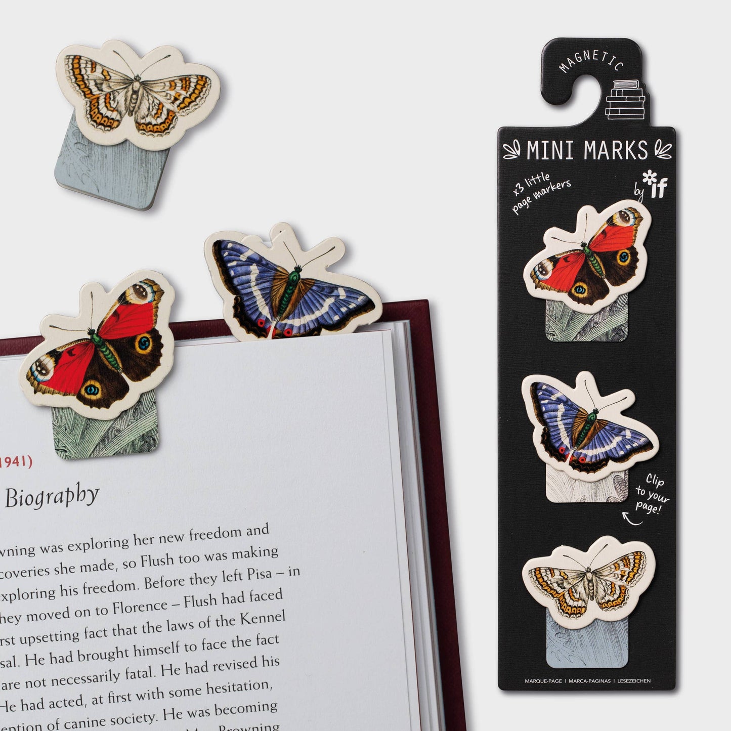 Mini-Marks Magnetic Bookmarks: Butterflies