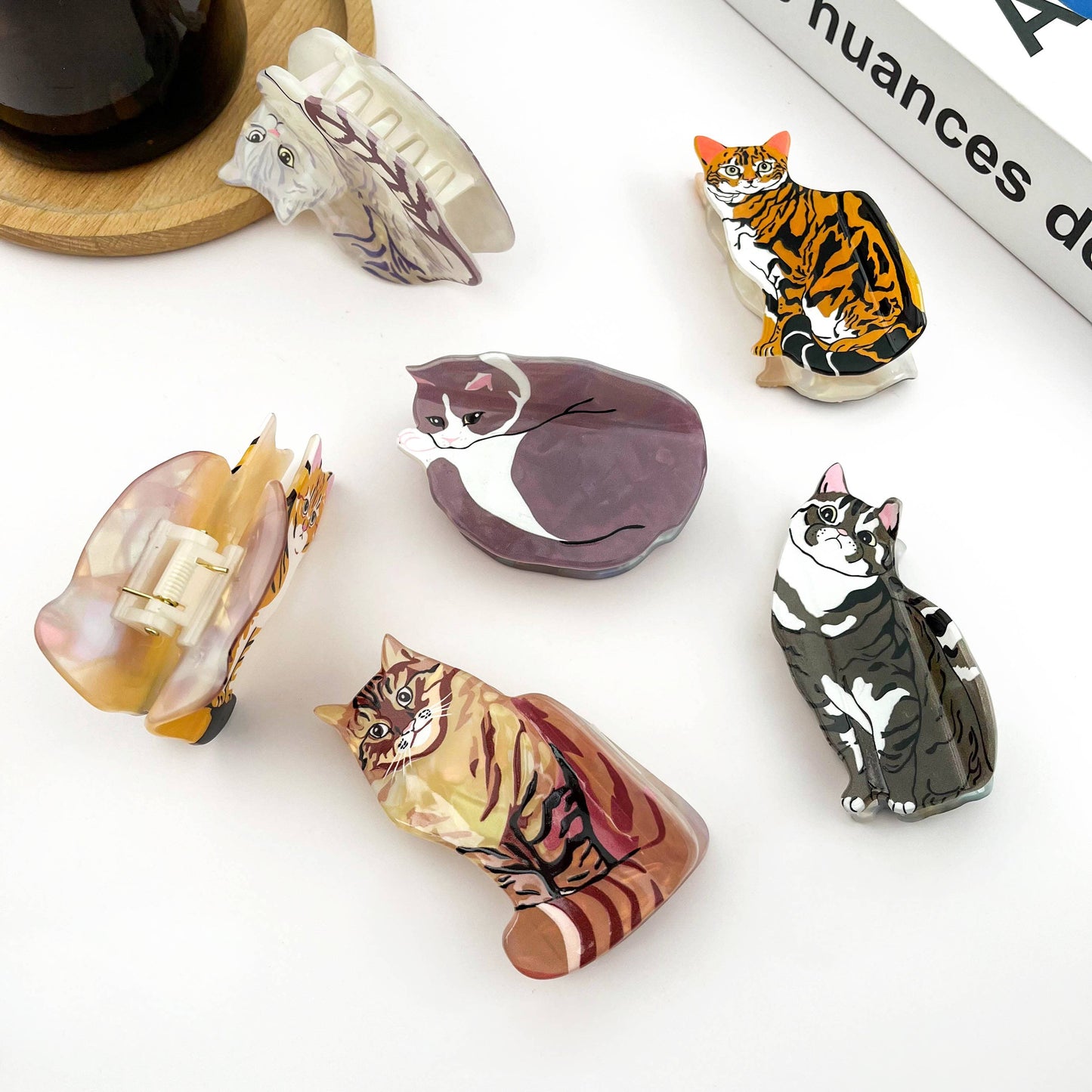 Cute Cat Acetate Hair Claw Clip, Animal Hair Clips