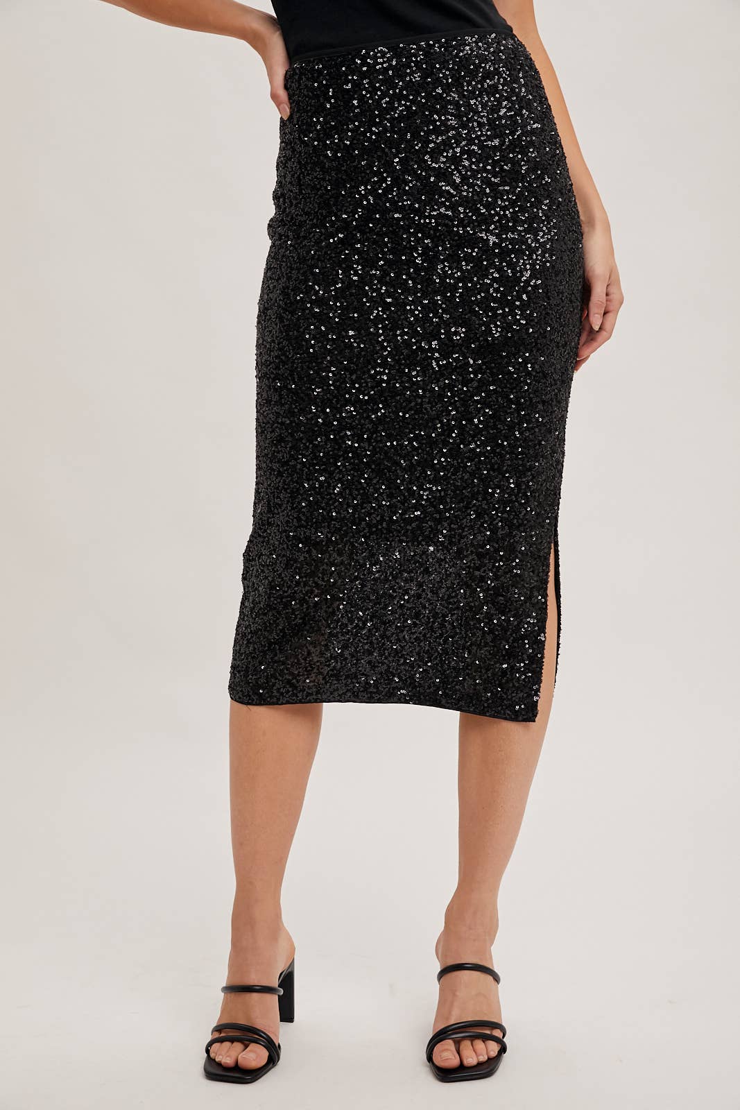 SEQUIN MIDI SKIRT
