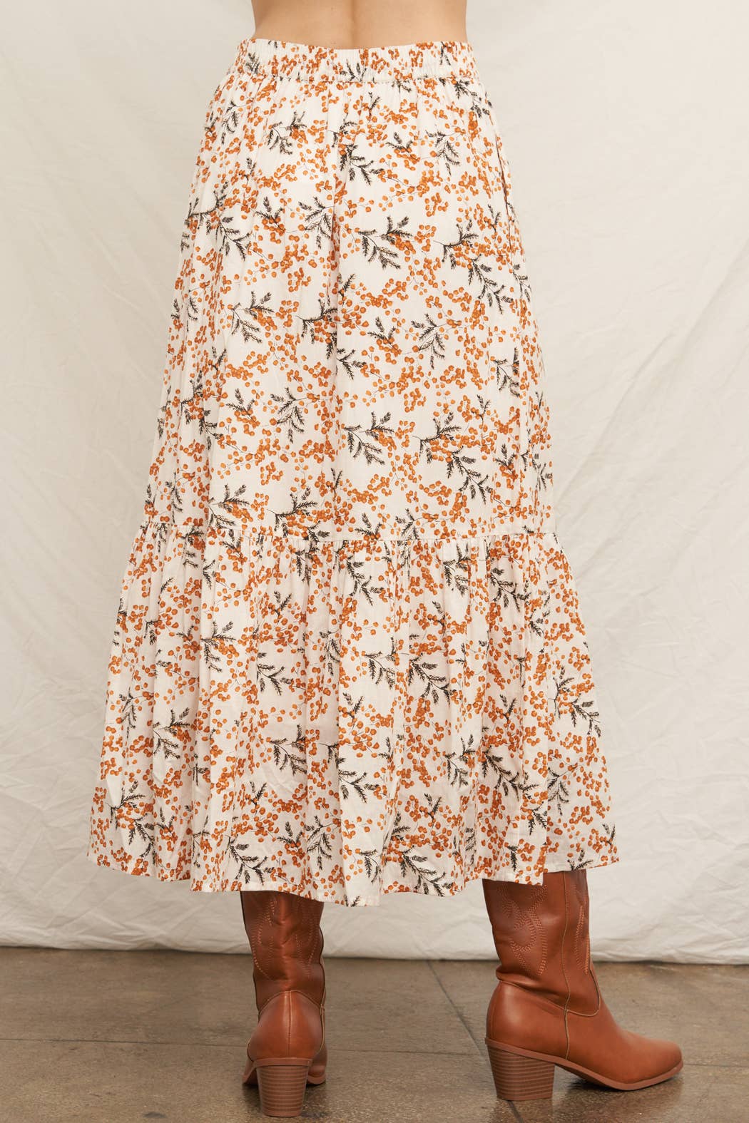 Floral Tiered Maxi Skirt