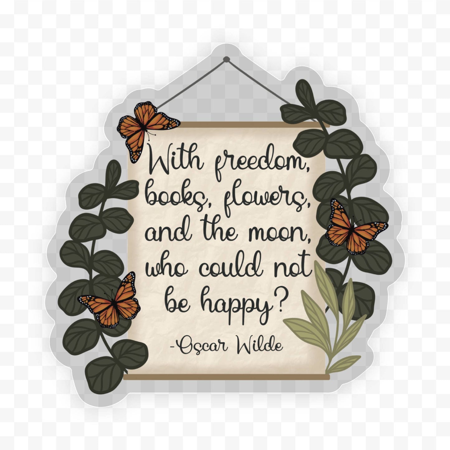 Oscar Wilde Quote Waterproof Sticker | Dark Academia