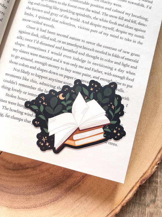 Magical Open Book Bookish Waterproof Vinyl Sticker