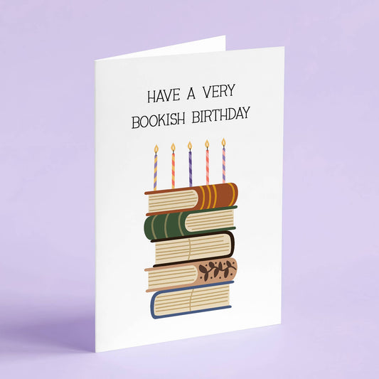 Bookish Birthday Cake Card