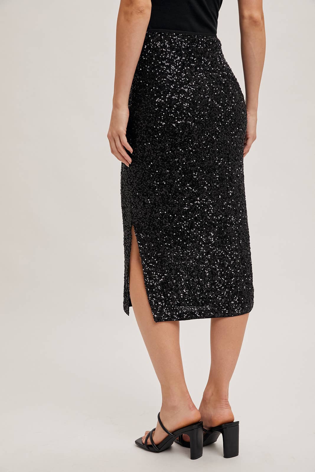 SEQUIN MIDI SKIRT