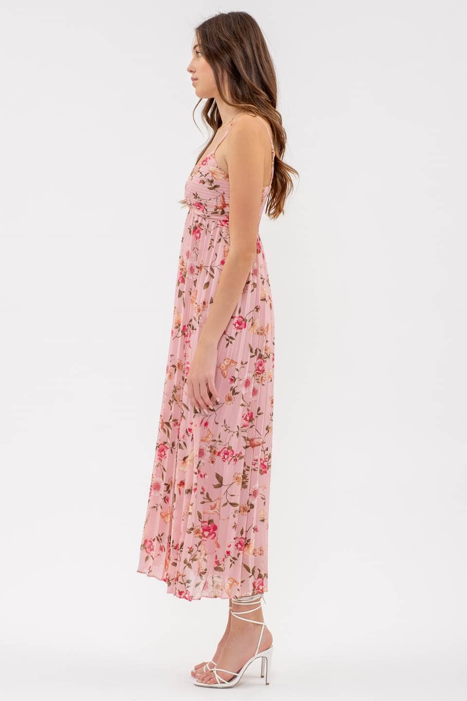Birds + Butterflies Pink Floral Dress