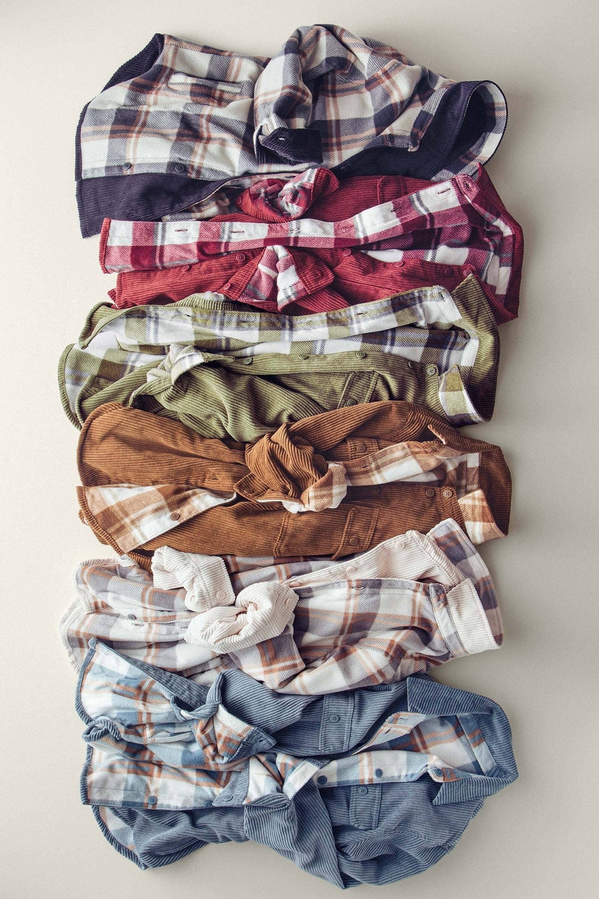 Plaid Lined Corduroy Flannel Shacket