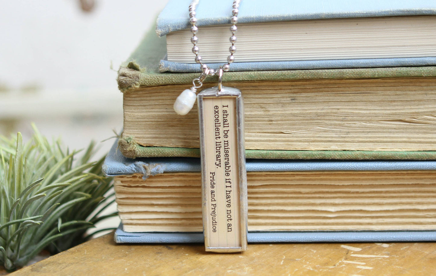 Pride & Prejudice Jane Austen Library Book Charm