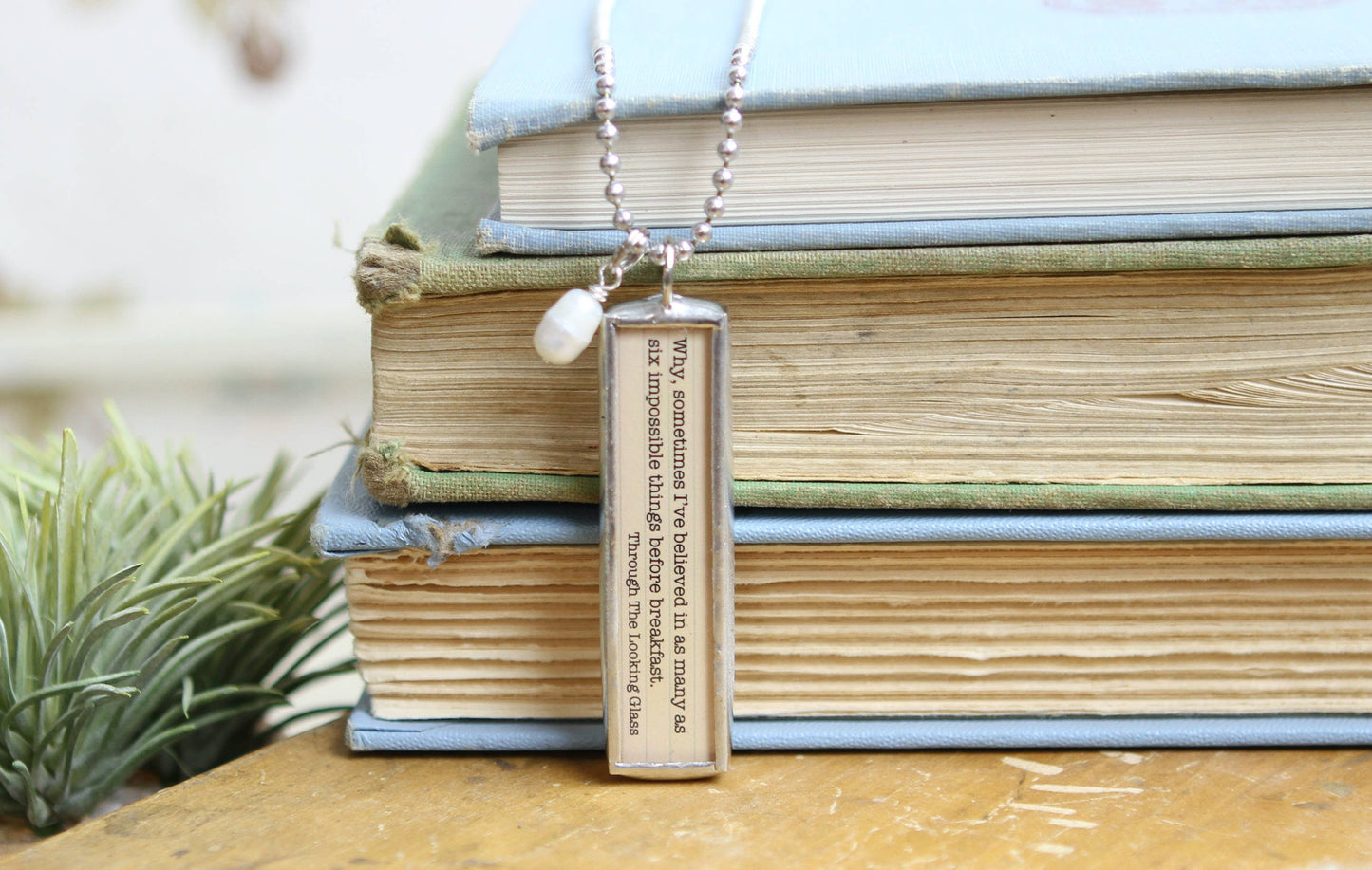 Through The Looking Glass Literary Book Charm