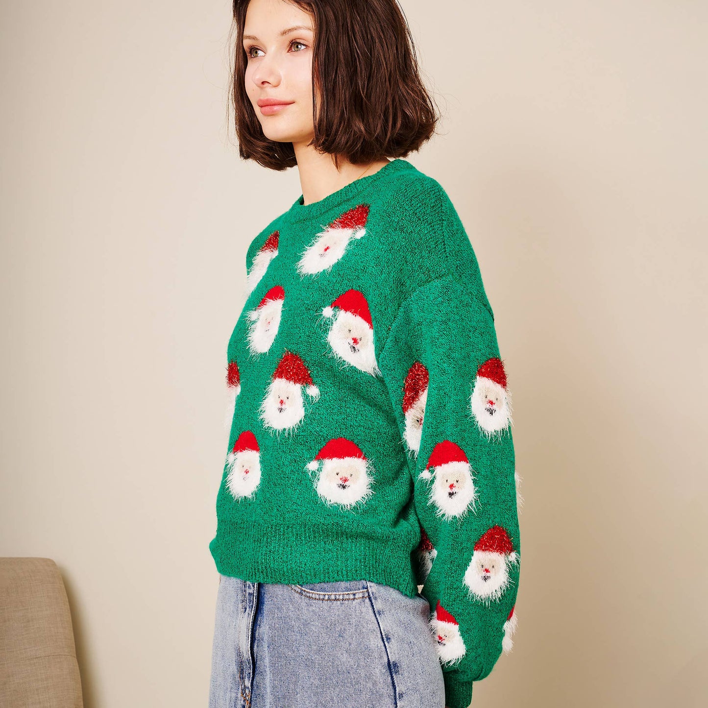 Christmas Santa Sweater: GREEN