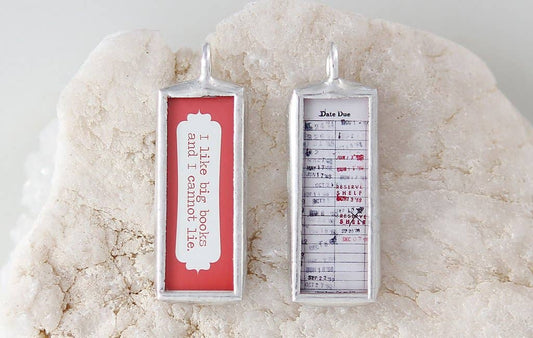 Big Books Soldered Art Charm