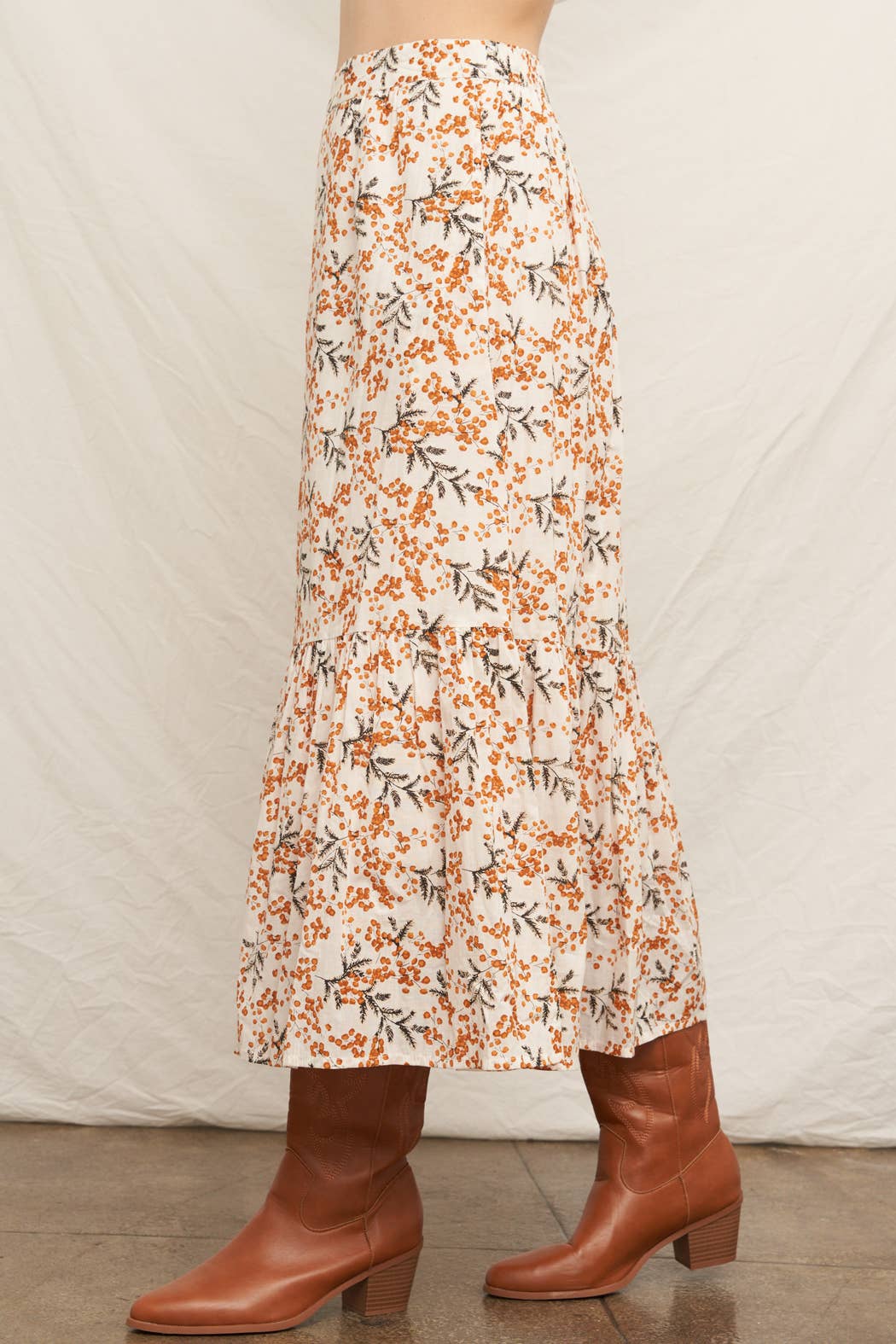 Floral Tiered Maxi Skirt