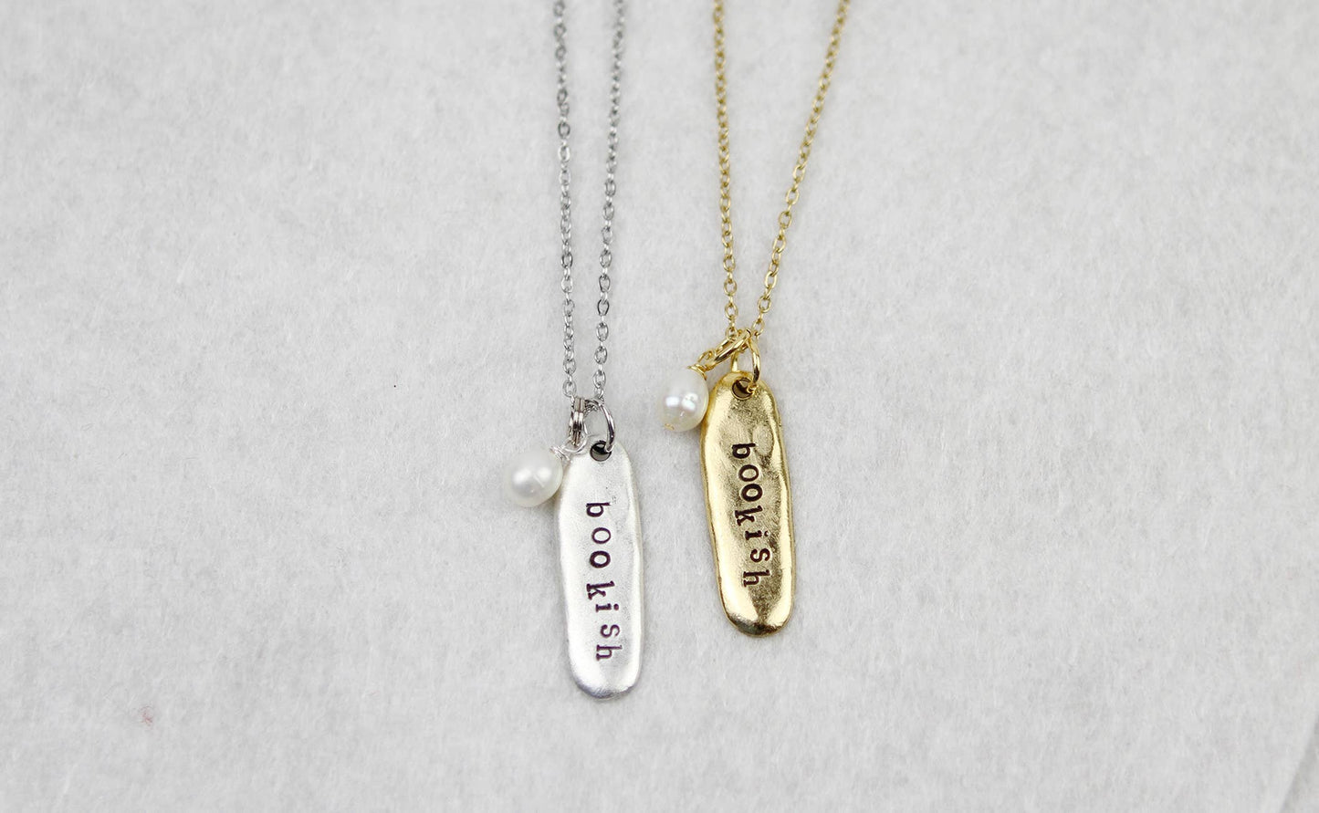 Bookish Hand Stamped Book Quote Necklace