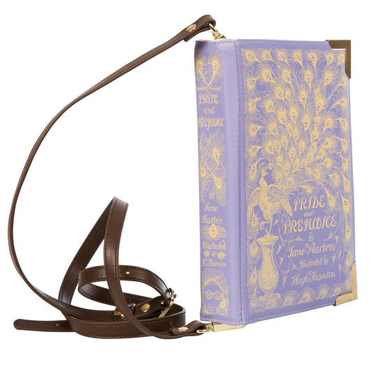 Pride and Prejudice Purple Book Crossbody Clutch Bag