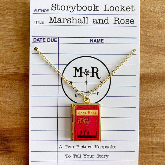 Book Locket Jane Eyre: Brass