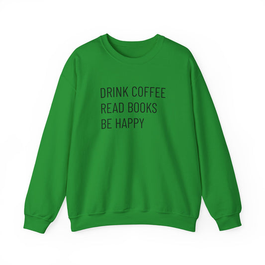 Coffee Books Happy - Unisex Heavy Blend™ Crewneck Sweatshirt
