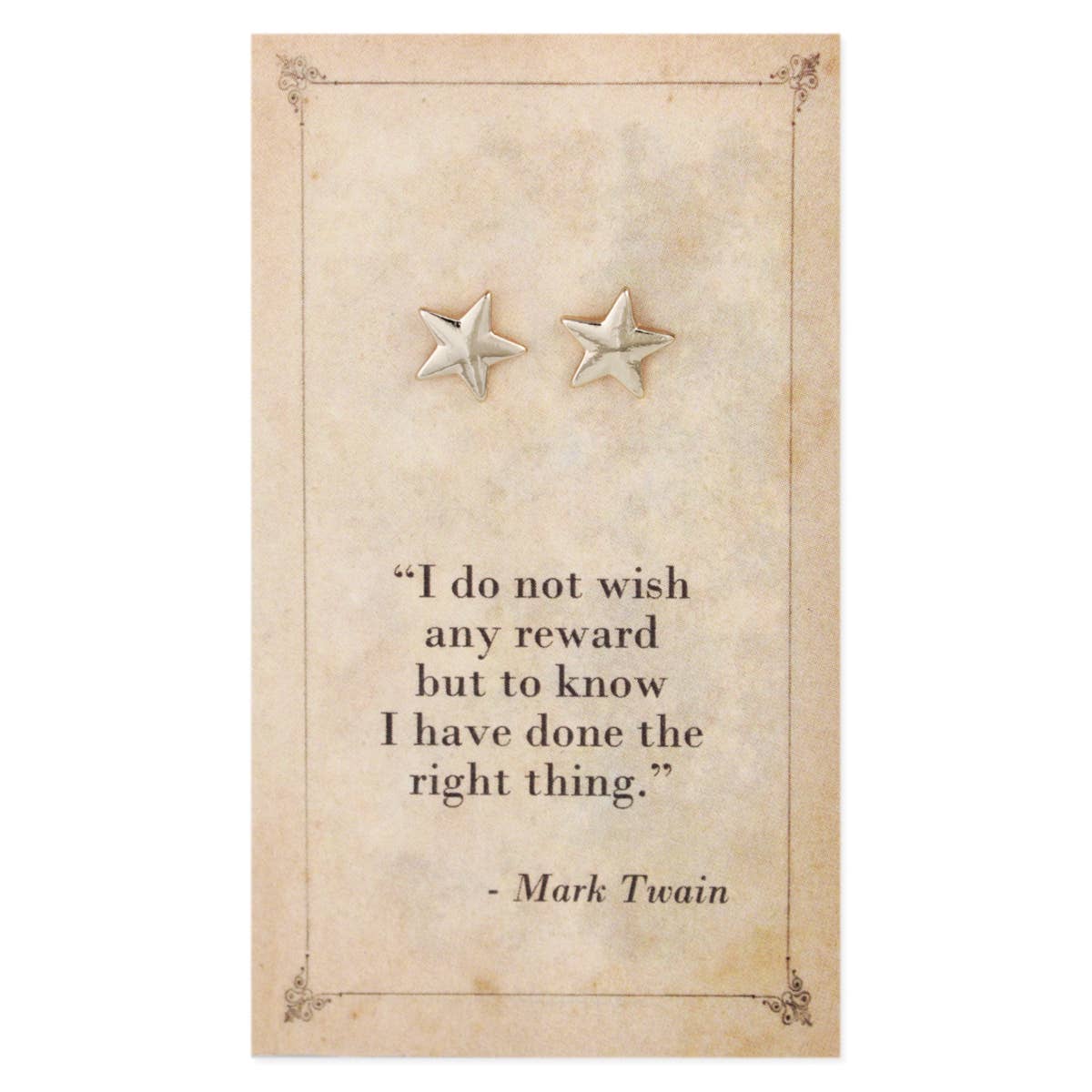 Literary Quotes Gold Star Post Earrings