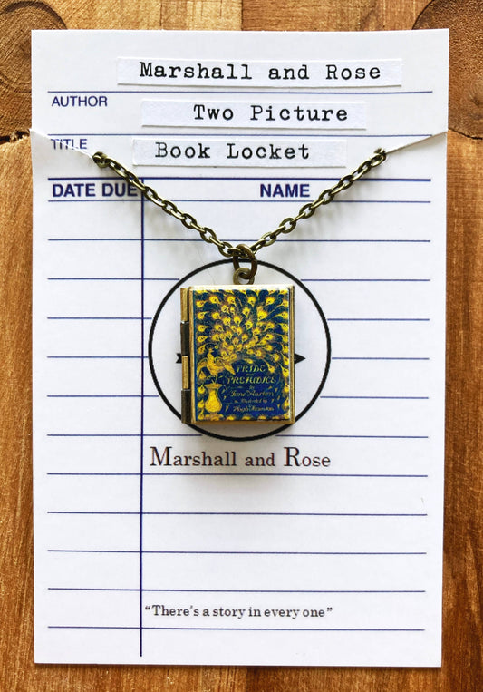 Book Locket Pride and Prejudice - Peacock: Bronze