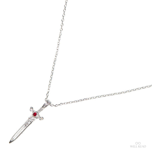 The Dragon Sword Chronicles Silver Bookish Pendant Necklace