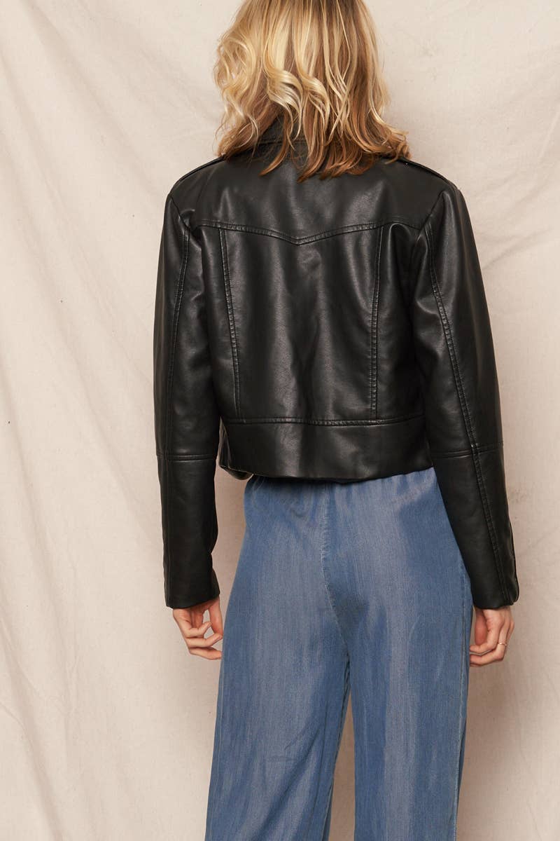Vegan Leather Moto Jacket