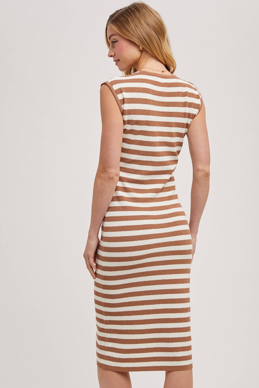 STRIPED CONTRAST TANK MIDI DRESS