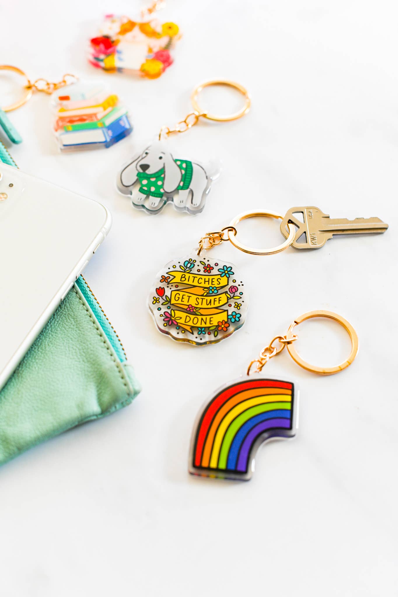 Book Stack Keychain