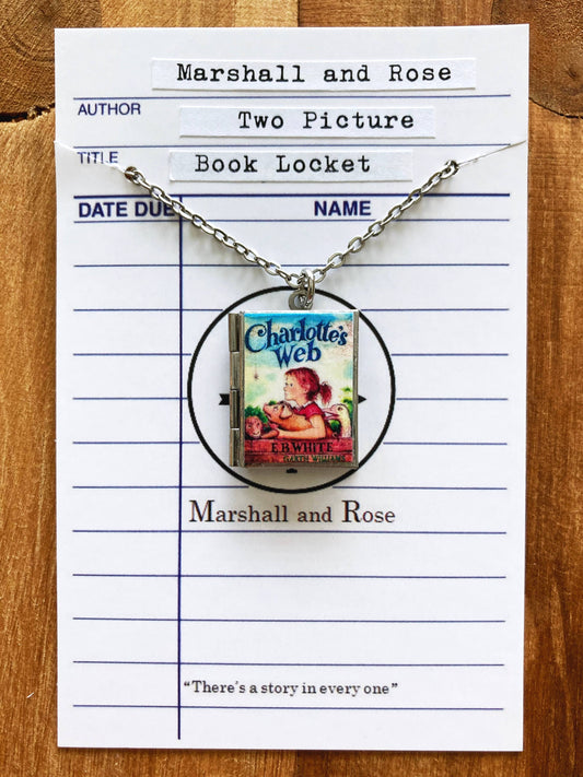Book Locket Charlotte's Web: Stainless Steel