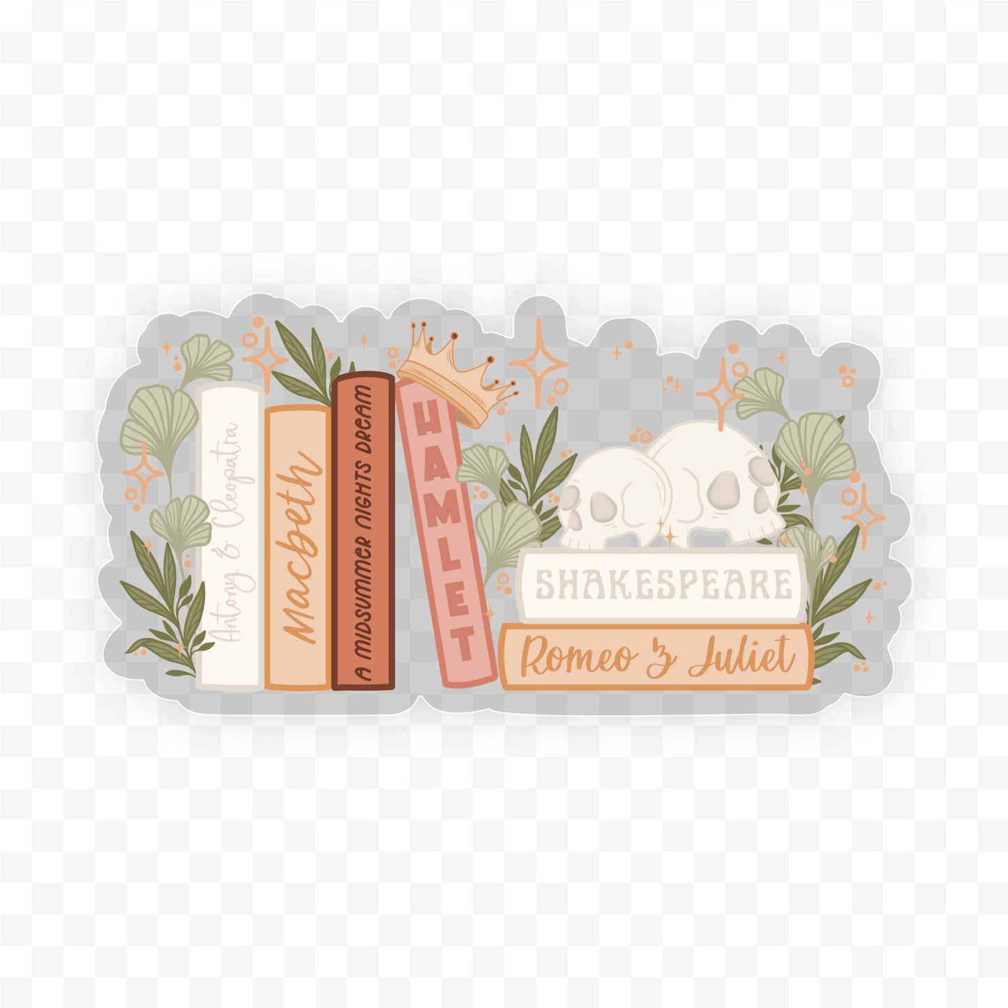 Shakespeare Bookshelf Sticker | 3"
