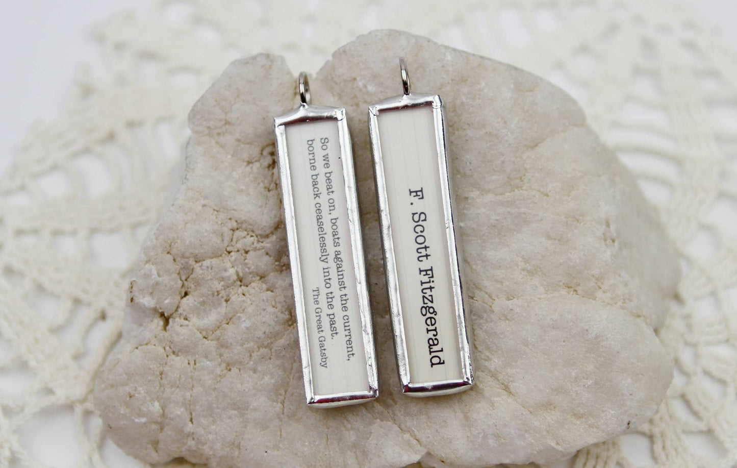 Great Gatsby Literary Book Quote Soldered Art Charm