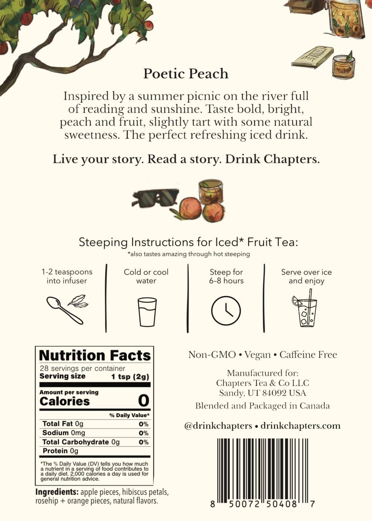 Poetic Peach (Bright Juicy Sweet Fruit Tea) 2oz
