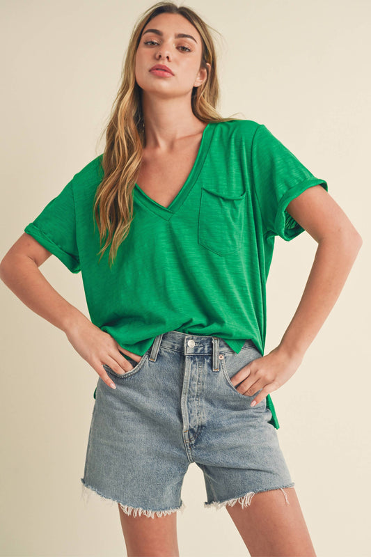V-Neck Short Sleeve Top