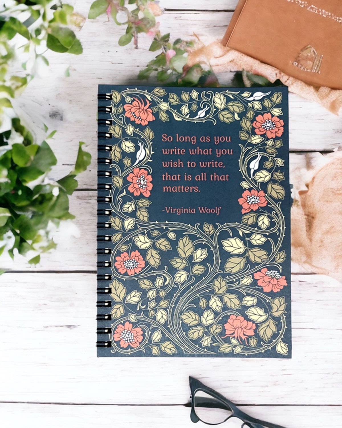 Virginia Woolf "What you wish to write" Unlined Handmade Notebook
