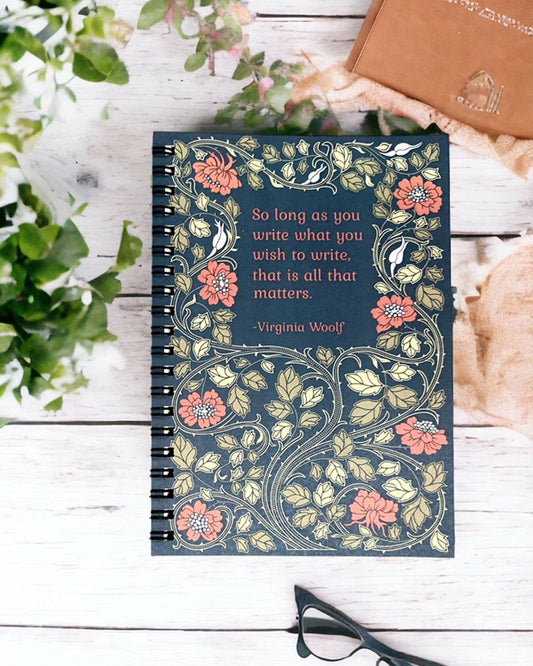 Virginia Woolf "What you wish to write" Unlined Handmade Notebook