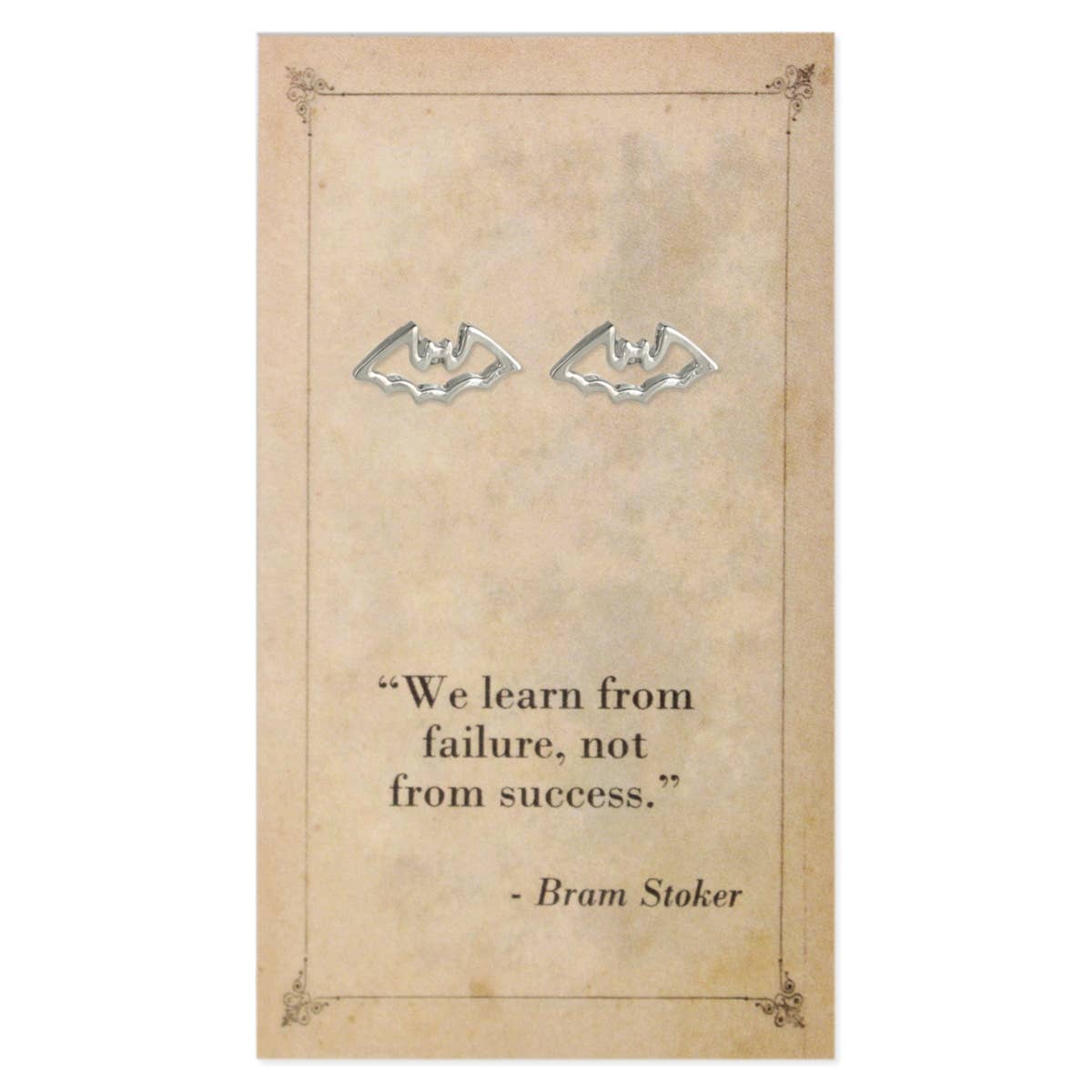 Literary Quotes Bat Post Earrings