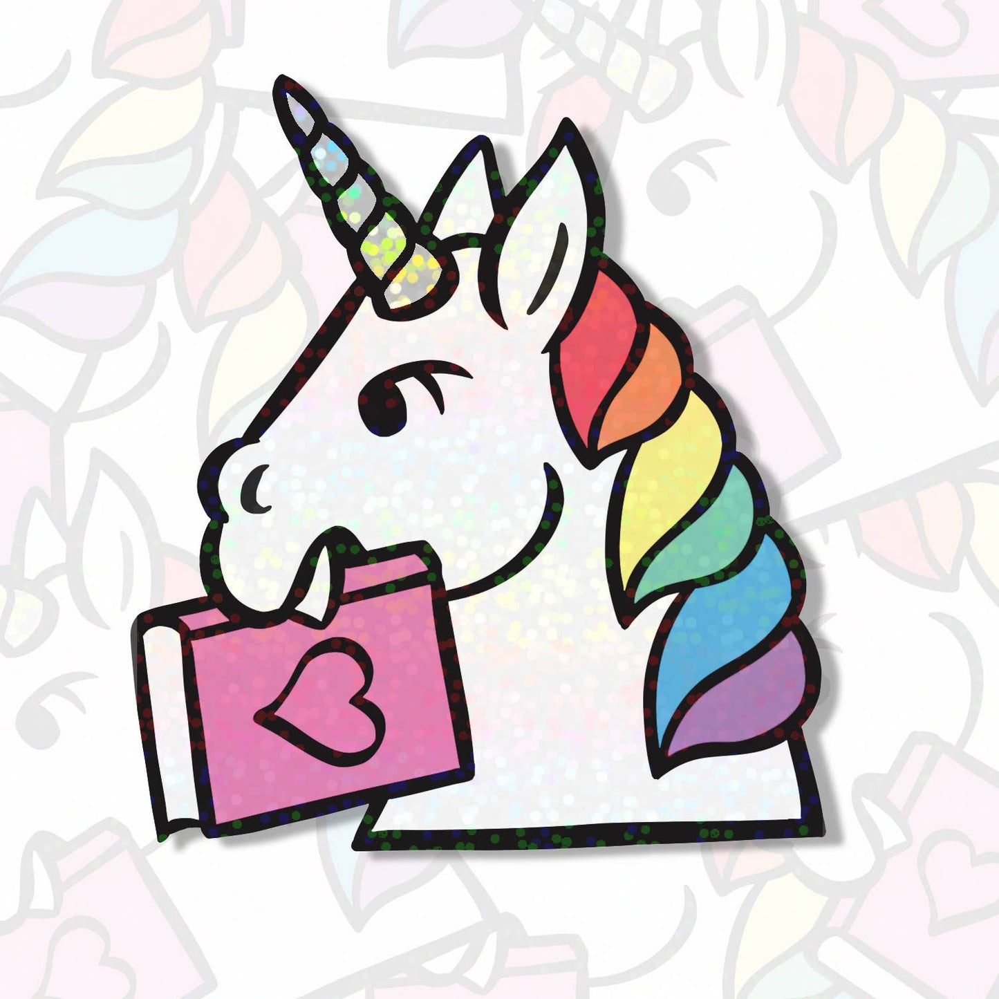 Book Unicorn vinyl sticker - fantasy sticker