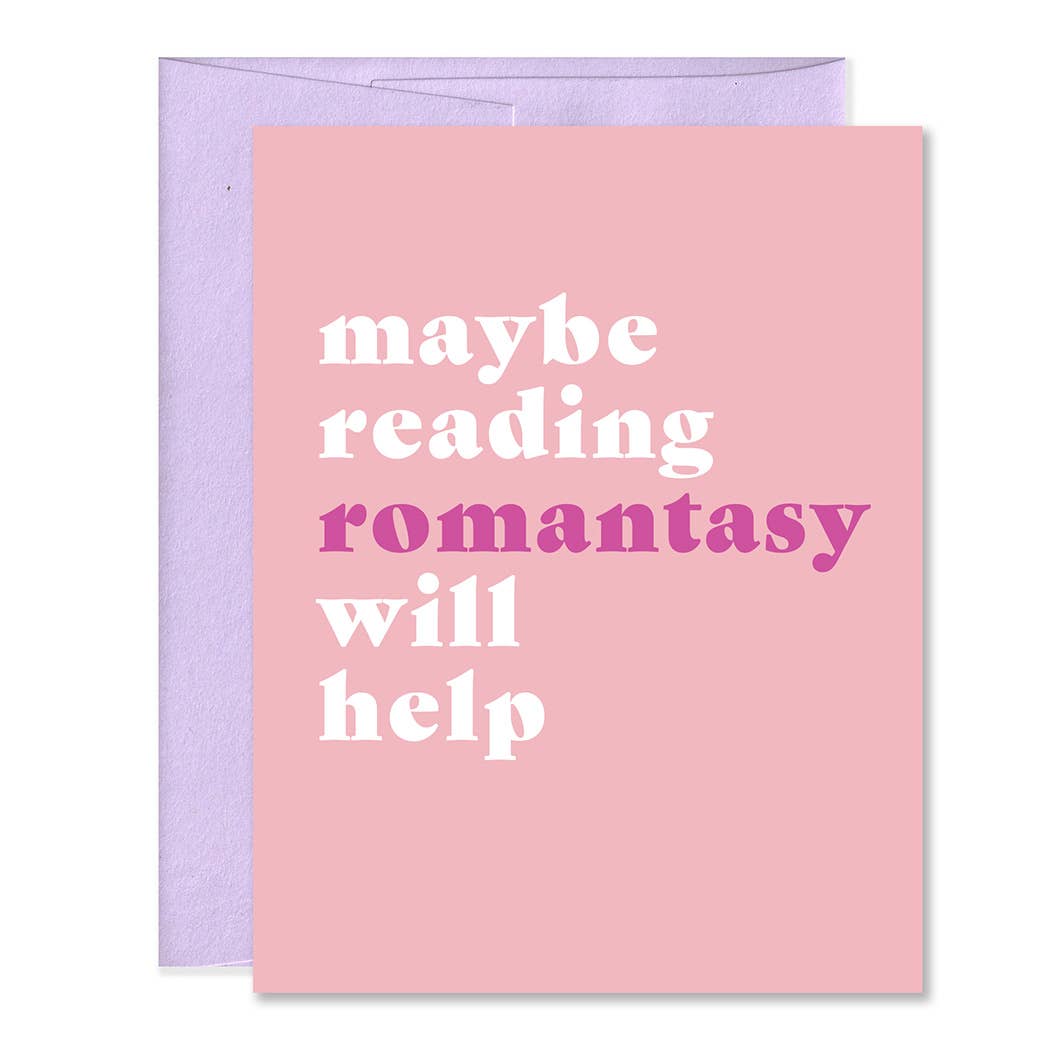 Funny Romantasy Book Lover Greeting Card - Bookish Humor