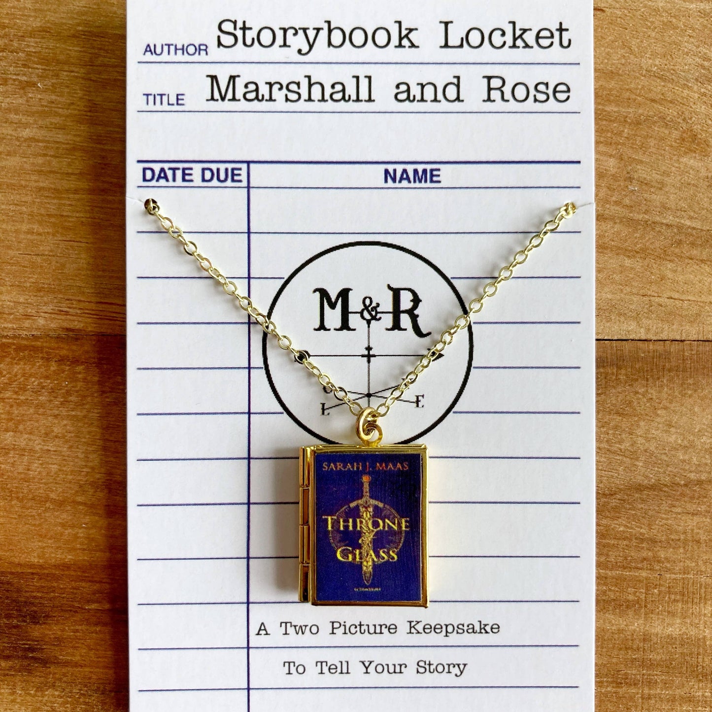 Book Locket Throne of Glass: Brass
