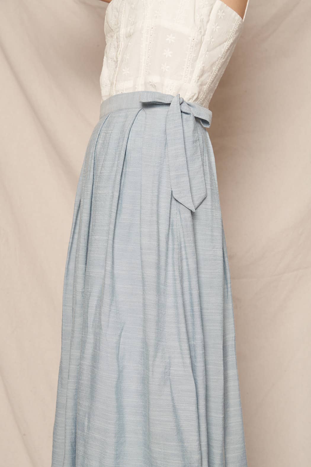 Wrap Midi Skirt : Light Blue / S