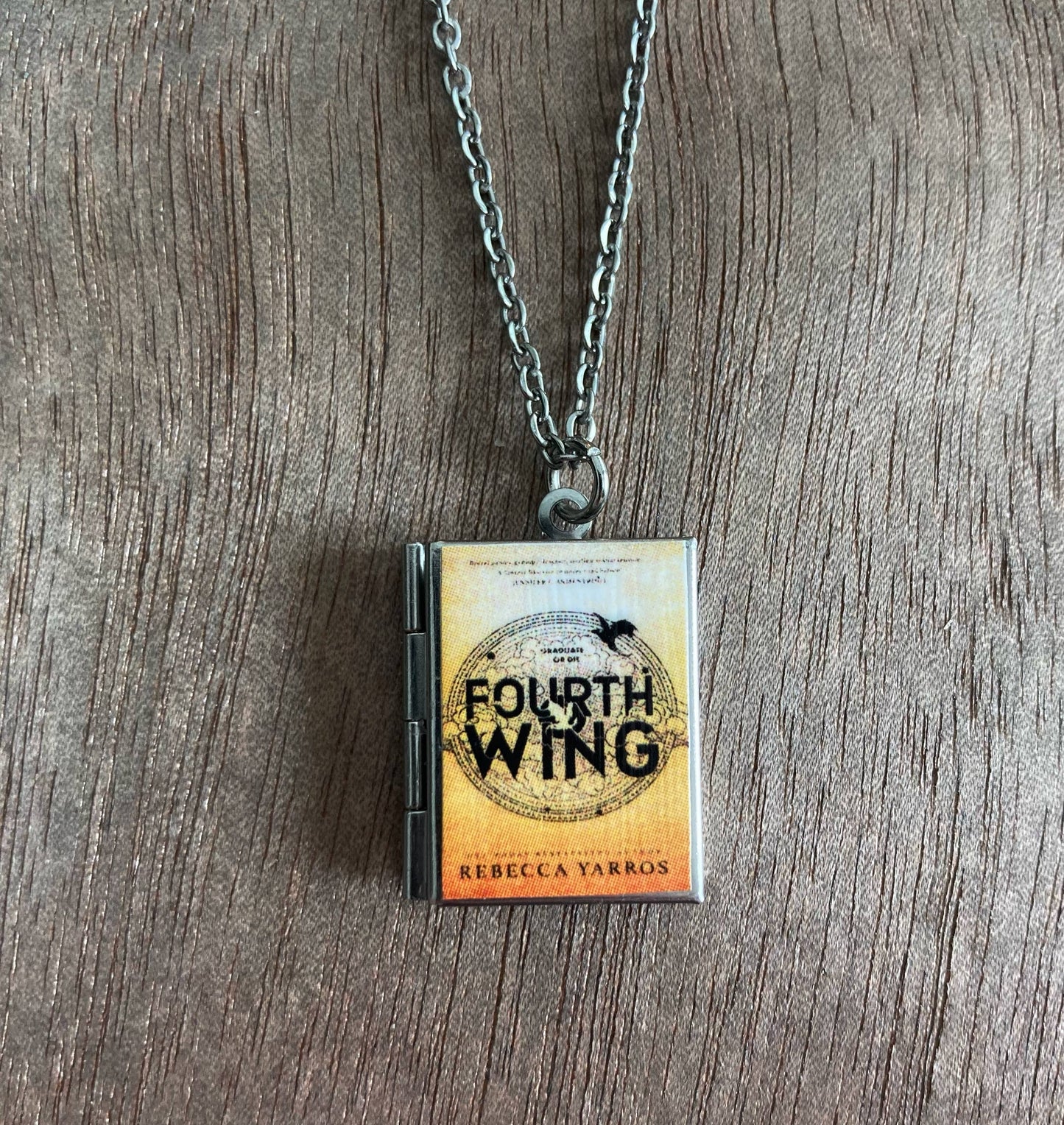 Book Locket Fourth Wing: Stainless Steel