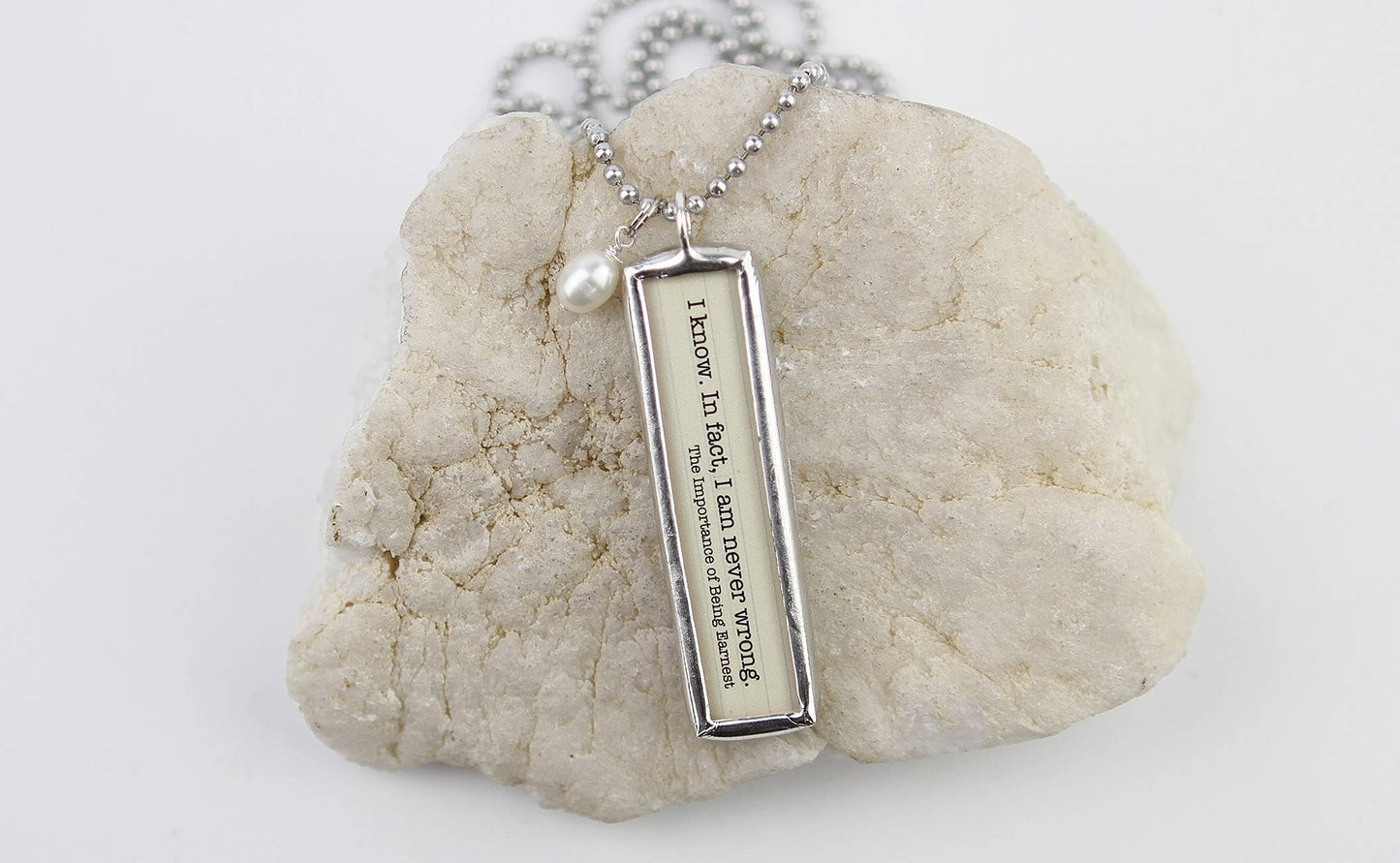 I Am Never Wrong Oscar Wilde Theatre Charm Necklace