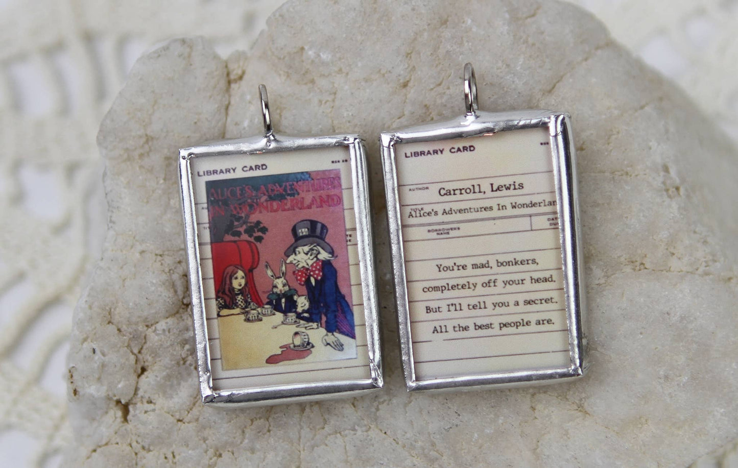 Alice In Wonderland Vintage Book Cover Charm