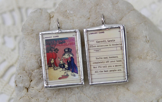 Alice In Wonderland Vintage Book Cover Charm