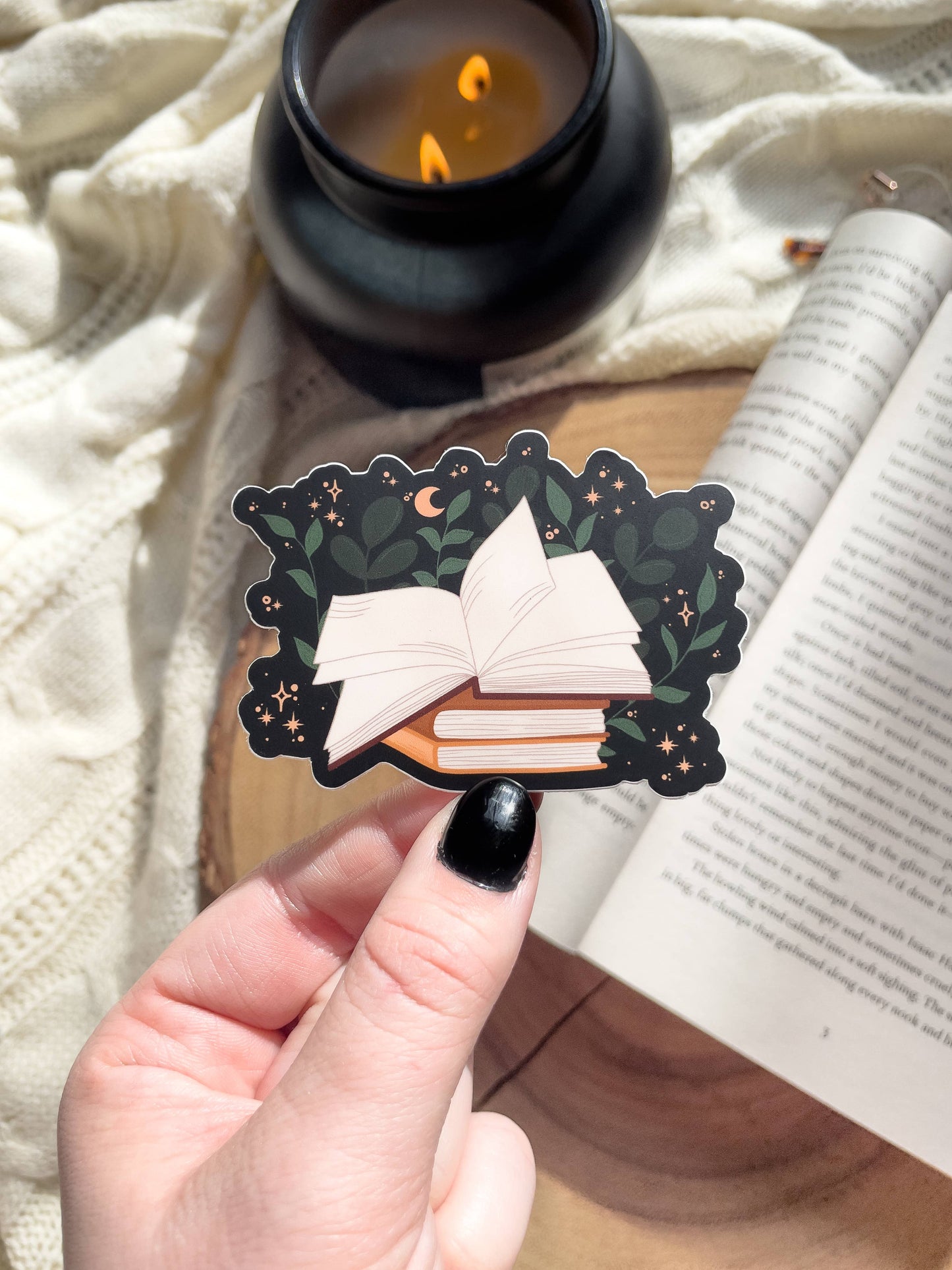 Magical Open Book Bookish Waterproof Vinyl Sticker