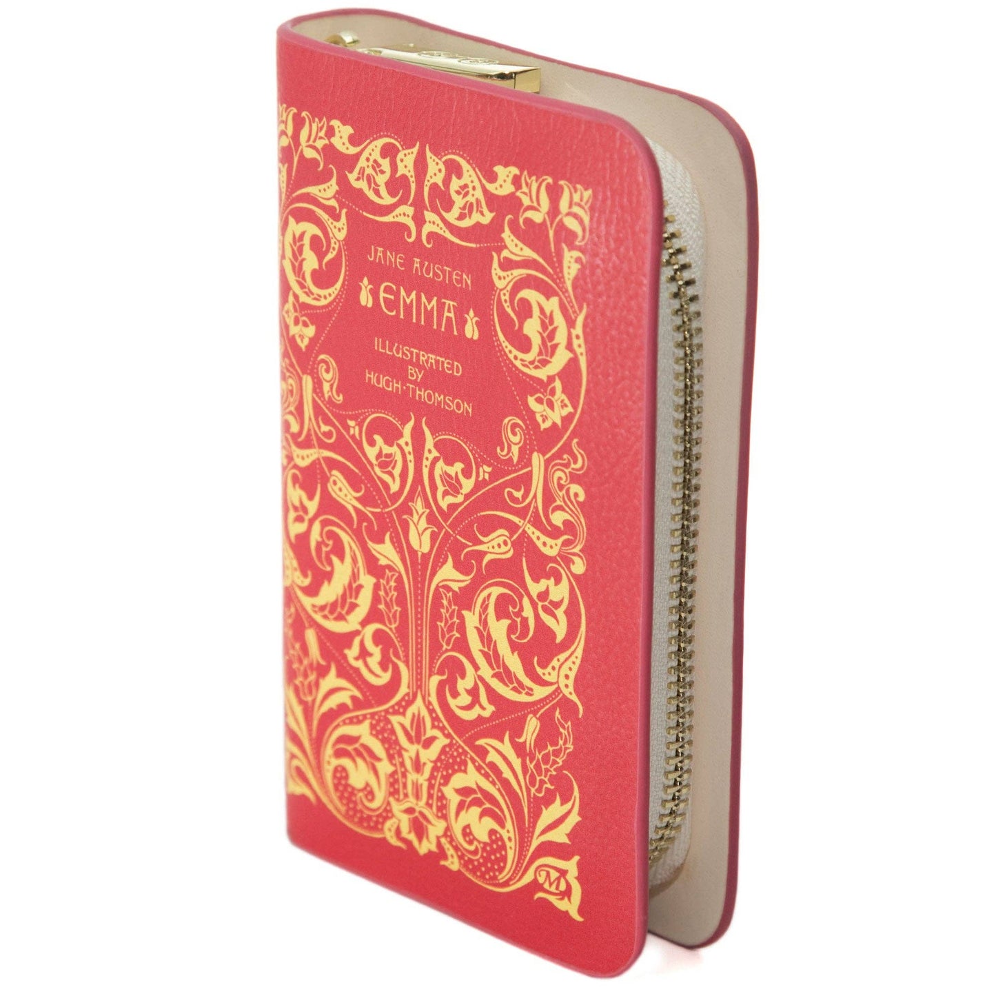 Emma Red Book Zip Around Wallet